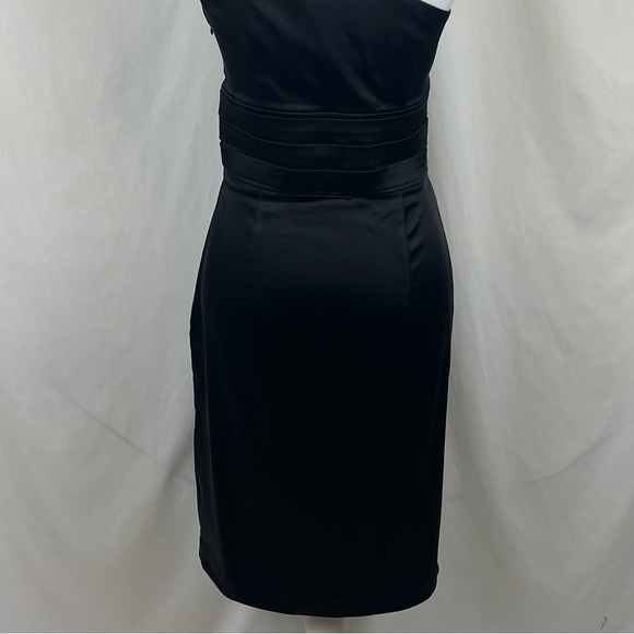 Calvin Klein Black Satin One Shoulder BodyCon Dress NWOT - Picture 6 of 11